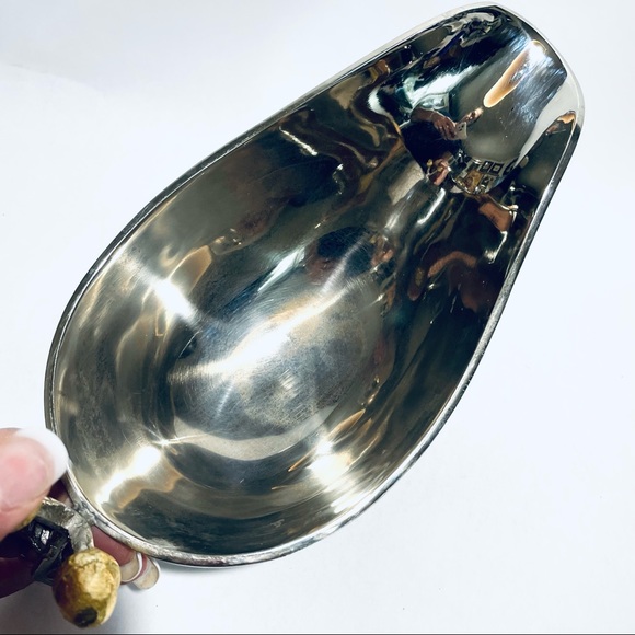 Silver & Gold metal gravy boat - Picture 8 of 8